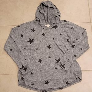 Style & Co Woman's Star Lightweight Hoodie, Grey, Size L - Like New